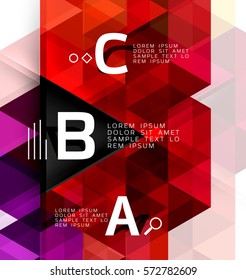Vector triangle abstract background with options