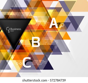 Vector triangle abstract background with options