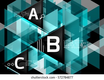 Vector triangle abstract background with options