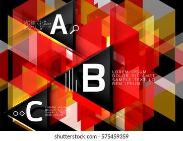 Vector triangle abstract background with options