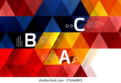 Vector triangle abstract background with options