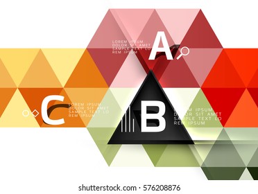 Vector triangle abstract background with options
