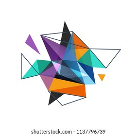 Vector triangle abstract background with wire triangular elements, low poly concept, minimal modern illustration