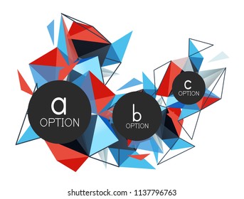 Vector triangle abstract background with wire triangular elements, low poly concept, minimal modern illustration