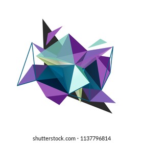 Vector triangle abstract background with wire triangular elements, low poly concept, minimal modern illustration