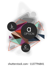 Vector triangle abstract background with wire triangular elements, low poly concept, minimal modern illustration