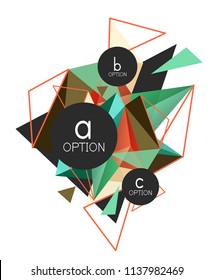 Vetor triângulo fundo abstrato com fio elementos triangulares, baixo conceito poli, ilustração moderna mínima