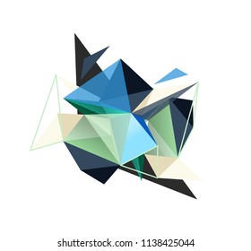 Vector triangle abstract background with wire triangular elements, low poly concept, minimal modern illustration