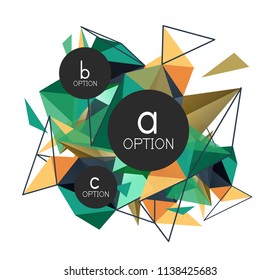 Vector triangle abstract background with wire triangular elements, low poly concept, minimal modern illustration