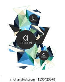 Vector triangle abstract background with wire triangular elements, low poly concept, minimal modern illustration