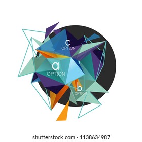 Vector triangle abstract background with wire triangular elements, low poly concept, minimal modern illustration