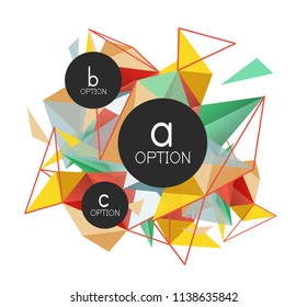 Vector triangle abstract background with wire triangular elements, low poly concept, minimal modern illustration