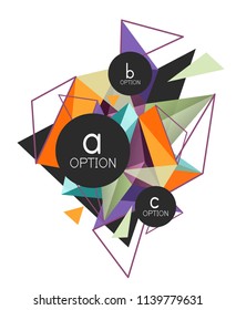 Vector triangle abstract background with wire triangular elements, low poly concept, minimal modern illustration