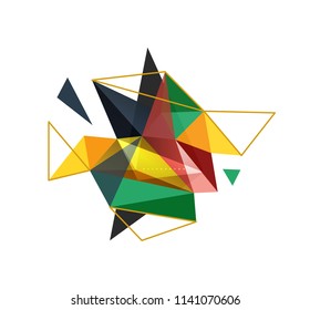 Vector triangle abstract background with wire triangular elements, low poly concept, minimal modern illustration