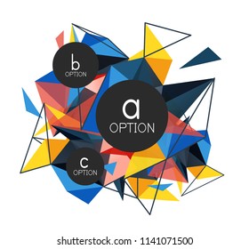 Vector triangle abstract background with wire triangular elements, low poly concept, minimal modern illustration