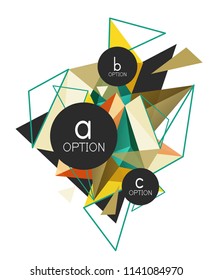 Vector triangle abstract background with wire triangular elements, low poly concept, minimal modern illustration