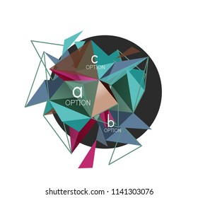 Vector triangle abstract background with wire triangular elements, low poly concept, minimal modern illustration