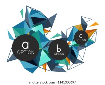 Vector triangle abstract background with wire triangular elements, low poly concept, minimal modern illustration