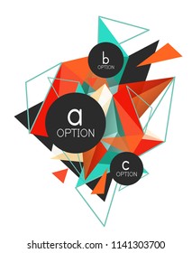 Vector triangle abstract background with wire triangular elements, low poly concept, minimal modern illustration