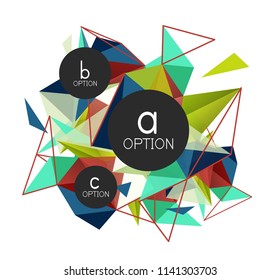 Vector triangle abstract background with wire triangular elements, low poly concept, minimal modern illustration