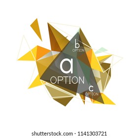 Vector triangle abstract background with wire triangular elements, low poly concept, minimal modern illustration