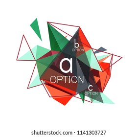 Vector triangle abstract background with wire triangular elements, low poly concept, minimal modern illustration