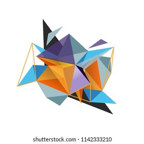 Vector triangle abstract background with wire triangular elements, low poly concept, minimal modern illustration