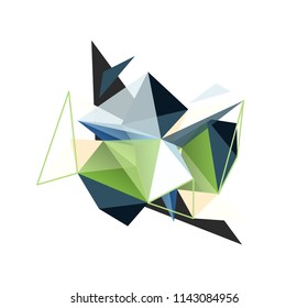 Vector triangle abstract background with wire triangular elements, low poly concept, minimal modern illustration