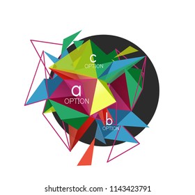 Vector triangle abstract background with wire triangular elements, low poly concept, minimal modern illustration