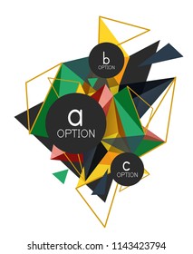 Vector triangle abstract background with wire triangular elements, low poly concept, minimal modern illustration