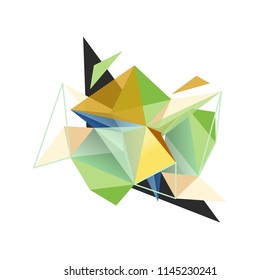 Vector triangle abstract background with wire triangular elements, low poly concept, minimal modern illustration