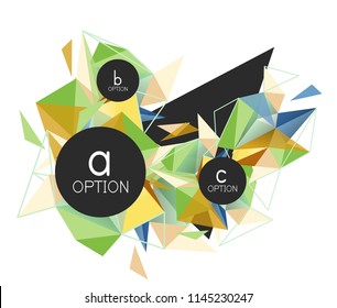 Vector triangle abstract background with wire triangular elements, low poly concept, minimal modern illustration