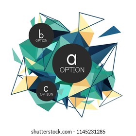 Vector triangle abstract background with wire triangular elements, low poly concept, minimal modern illustration