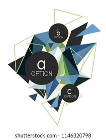 Vector triangle abstract background with wire triangular elements, low poly concept, minimal modern illustration