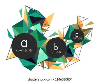Vector triangle abstract background with wire triangular elements, low poly concept, minimal modern illustration