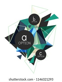 Vector triangle abstract background with wire triangular elements, low poly concept, minimal modern illustration