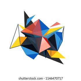 Vector triangle abstract background with wire triangular elements, low poly concept, minimal modern illustration