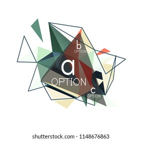 Vector triangle abstract background with wire triangular elements, low poly concept, minimal modern illustration
