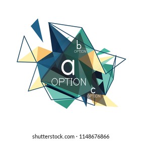 Vector triangle abstract background with wire triangular elements, low poly concept, minimal modern illustration