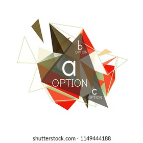 Vector triangle abstract background with wire triangular elements, low poly concept, minimal modern illustration