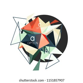 Vector triangle abstract background with wire triangular elements, low poly concept, minimal modern illustration