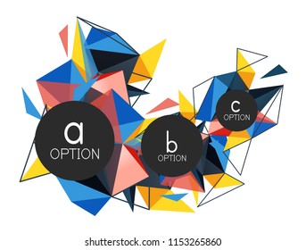 Vector triangle abstract background with wire triangular elements, low poly concept, minimal modern illustration