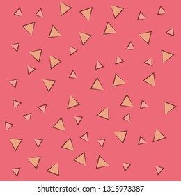 Vector triangle abstract pattern for kids.  Perfect for greetings, invitations, manufacture wrapping paper, textile and web design. Vector pattern. Living coral.