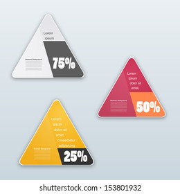 Vector triangle background. Color object and infographics