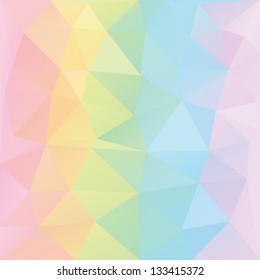 Vector triangle background. Pastel spectrum color