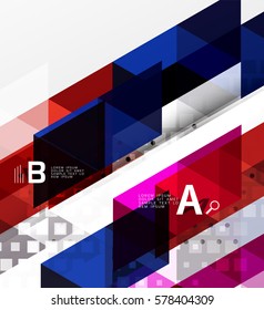 Banner de triángulo vectorial, formas geométricas coloridas con opción infográfica, diseño minimalista