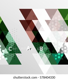 Vector triangle banner, colorful geometric shapes with option infographic, minimalistic design