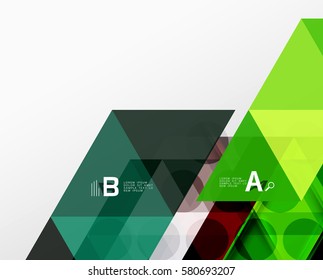 Vektordreieck-Banner, bunte geometrische Formen mit optionaler Infografik, minimalistischer Gestaltung