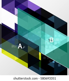 Vector triangle banner, colorful geometric shapes with option infographic, minimalistic design