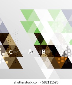 Vector triangle banner, colorful geometric shapes with option infographic, minimalistic design